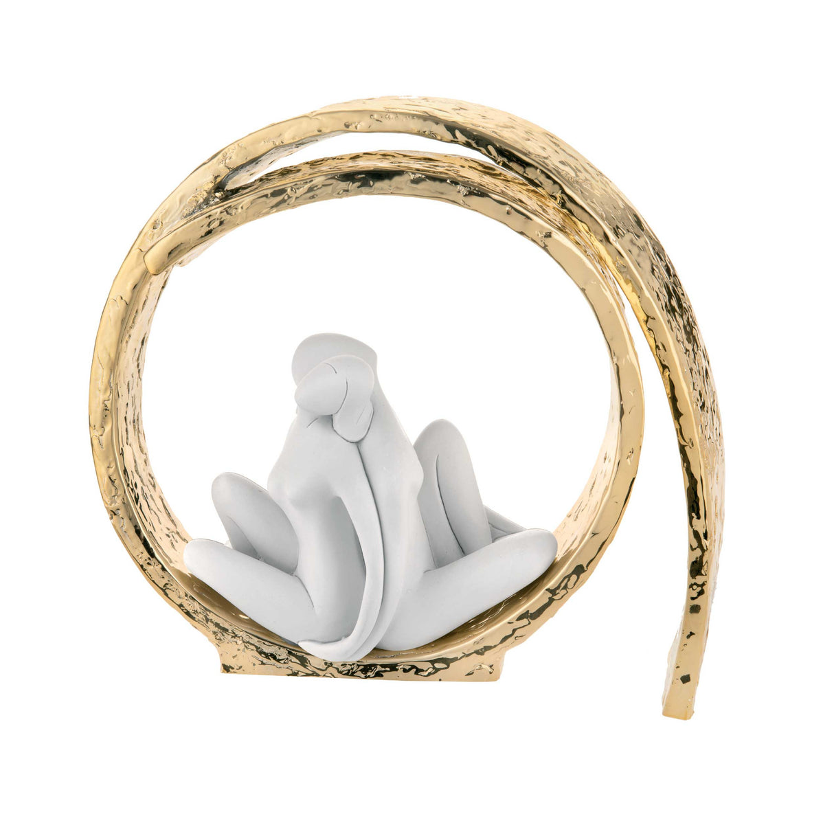 BONGELLI PREZIOSI Statua Figura Coppia Vortice Innamorati 30cm Oro