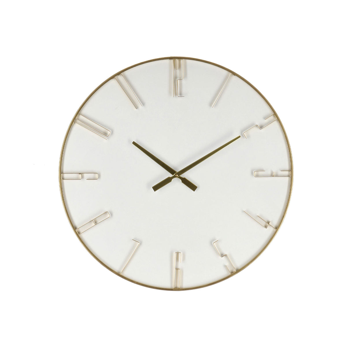 Orologio da parete Bizzotto Pierre in MDF bianco e acciaio oro 60 cm