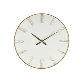 Orologio da parete Bizzotto Pierre in MDF bianco e acciaio oro 60 cm