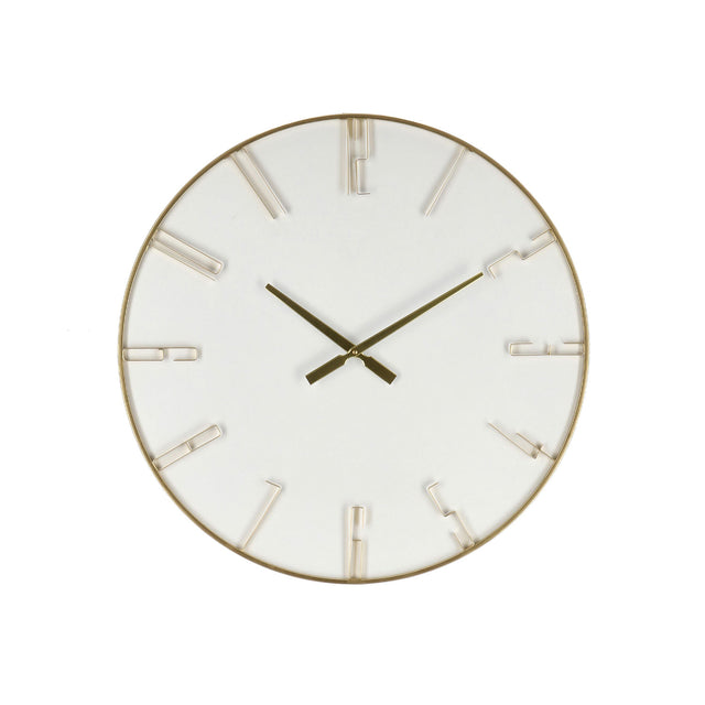 Orologio da parete Bizzotto Pierre in MDF bianco e acciaio oro 60 cm