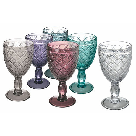 Set 6 calici Castle Villa D'Este Home Tivoli in vetro colorato 280ml