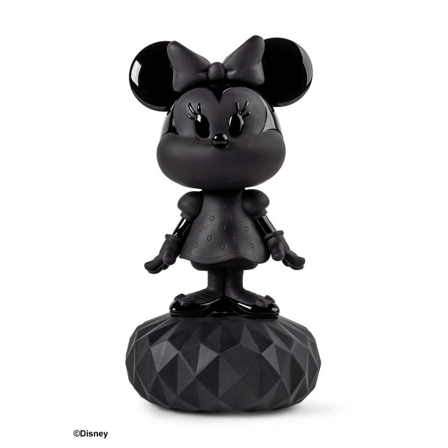 Scultura Minnie Total Black Lladrò in porcellana nera 31x17 cm
