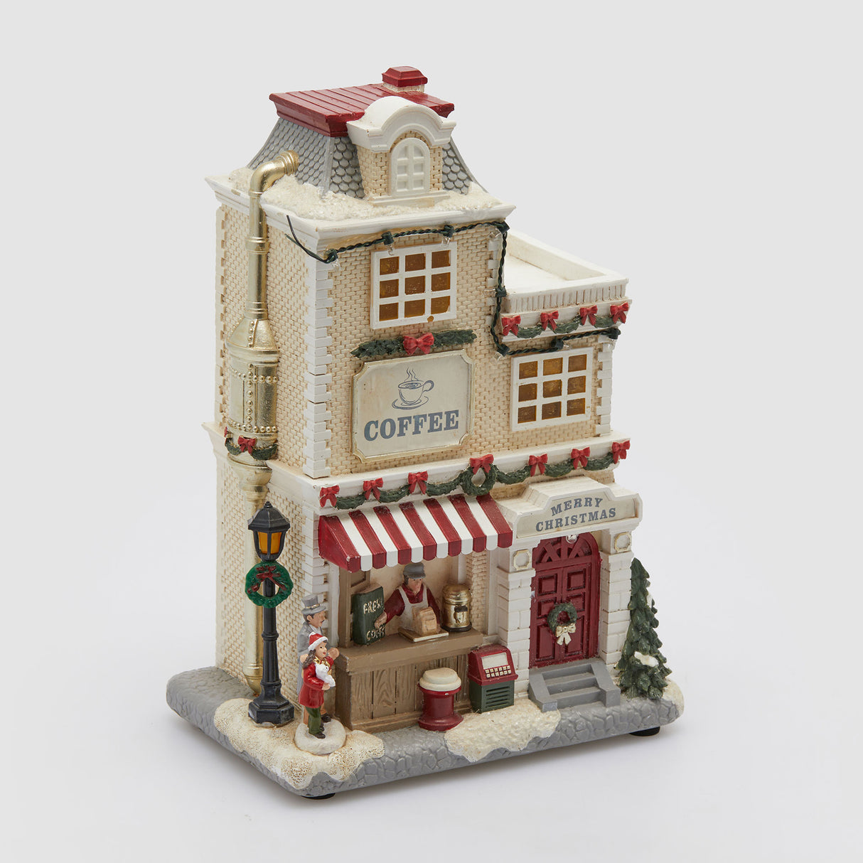 Villaggio di Natale negozio EDG con luci LED e musica 27,5x20,5 cm