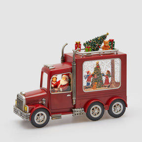 Furgone natalizio EDG con Babbo Natale luci LED e musica 21x28 cm