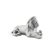 Scultura Leone con Cucciolo Lladrò in porcellana bianca opaca 21x44 cm