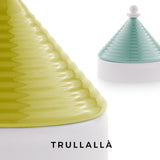 EMÒ ITALIA Storage Box with Lid Trullo Pugliese Yellow White Ceramic 9 cm