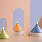 EMÒ ITALIA Scatola Portaoggetti con Coperchio Trullo Pugliese Blu Bianco Ceramica 9 cm