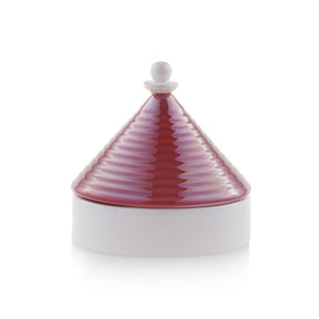 Scatola Trullo Pugliese Emò Italia in ceramica con coperchio rosso 9 cm