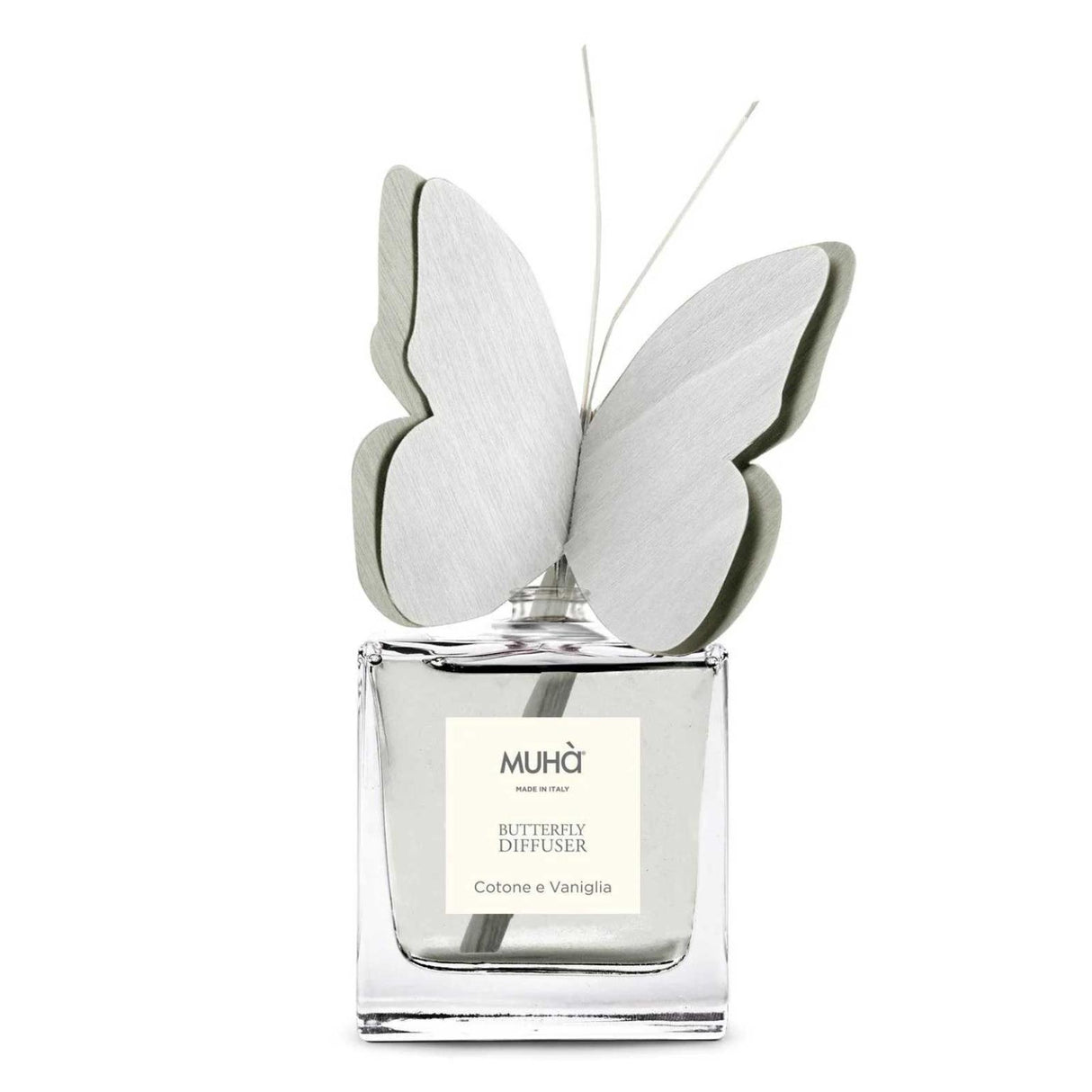 Diffusore a bastoncini Muha Butterfly 50 ml con decoro farfalla in vetro