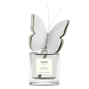 Diffusore a bastoncini Muha Butterfly 50 ml con decoro farfalla in vetro