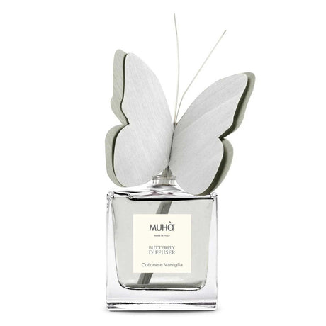 Diffusore a bastoncini Muha Butterfly 50 ml con decoro farfalla in vetro