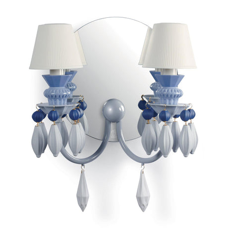 Applique Belle de Nuit Lladrò in porcellana azzurra 34x27 cm