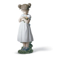 Statuina Bimba Fiori per la Mamma Lladrò in porcellana colori pastello 21x7 cm