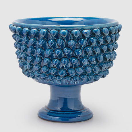 Vaso ciotola Fenice EDG in ceramica blu 31x33 cm