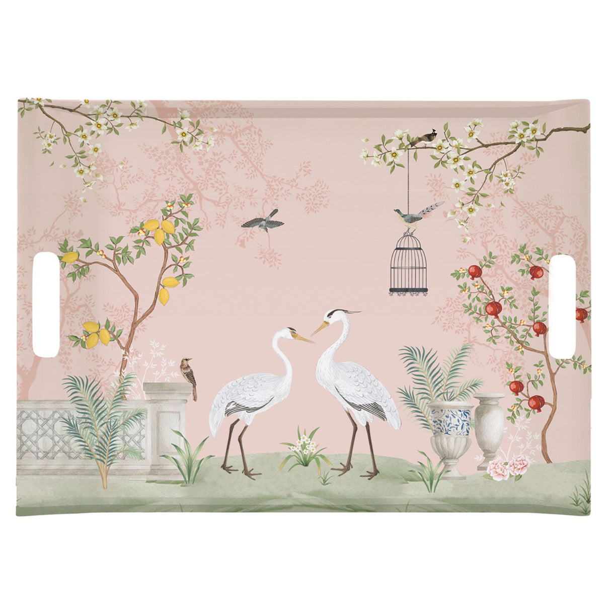 Vassoio con manici Easy Life in melamina decoro Jardin 38x27 cm