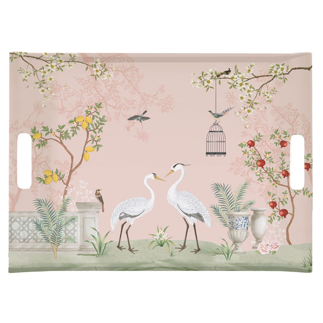 Vassoio con manici Easy Life in melamina decoro Jardin 38x27 cm