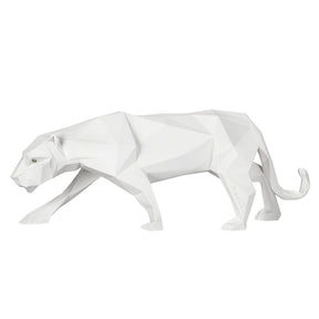 Pantera stilizzata Bongelli Preziosi in marmorino bianco 17x10 cm