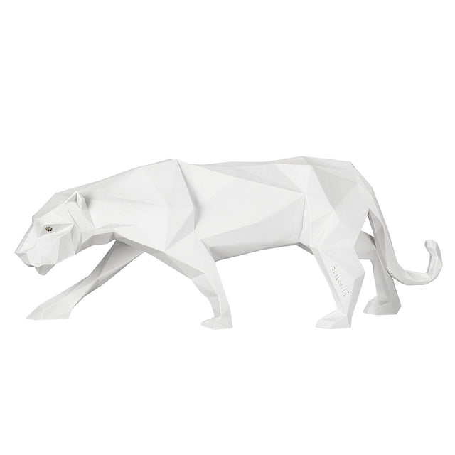Pantera stilizzata Bongelli Preziosi in marmorino bianco 17x10 cm