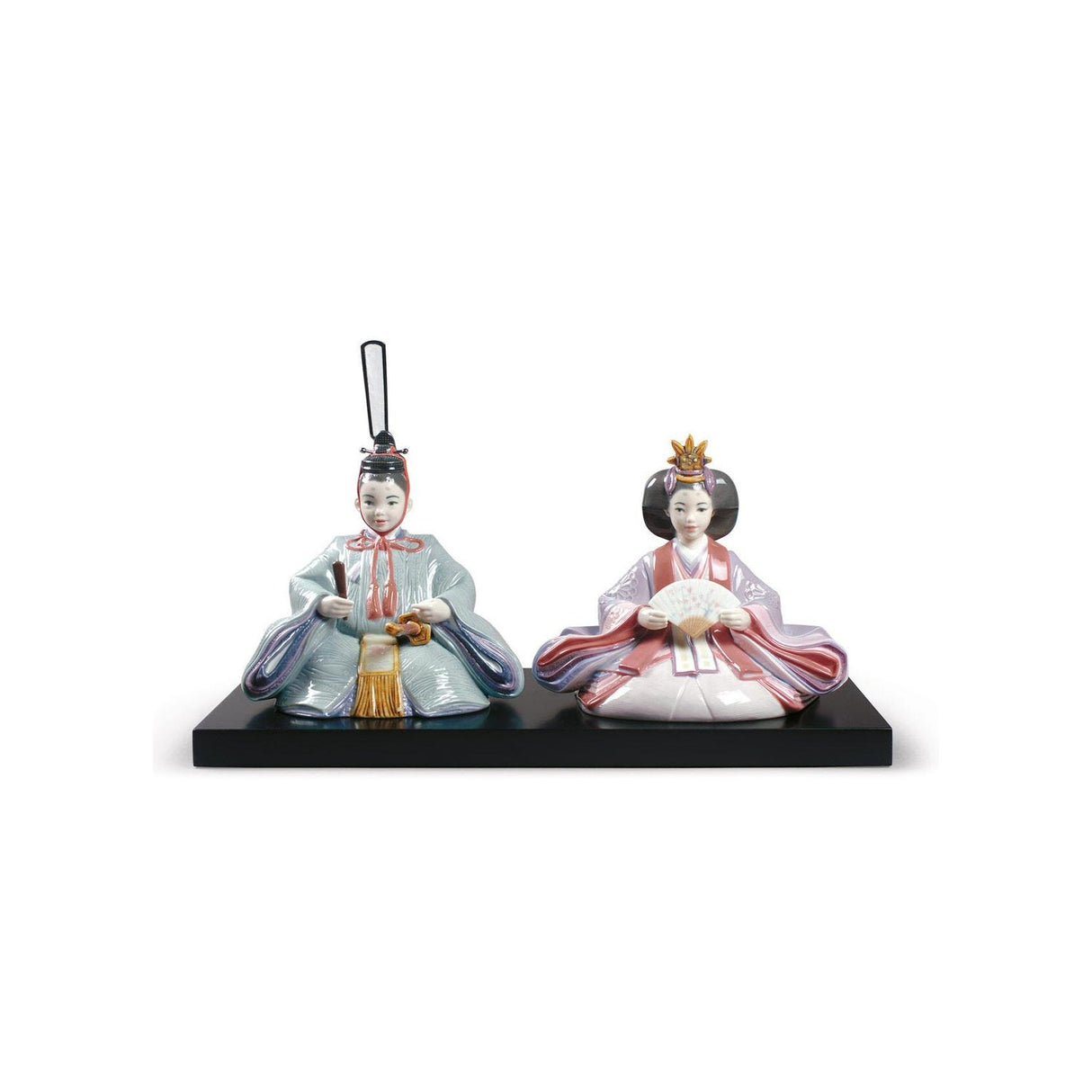 Bambole Hina Matsuri Lladrò in porcellana decorata 25x40 cm coppia