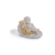 Statuina Gesù Bambino Lladrò in porcellana opaca con dettagli oro 6x9 cm