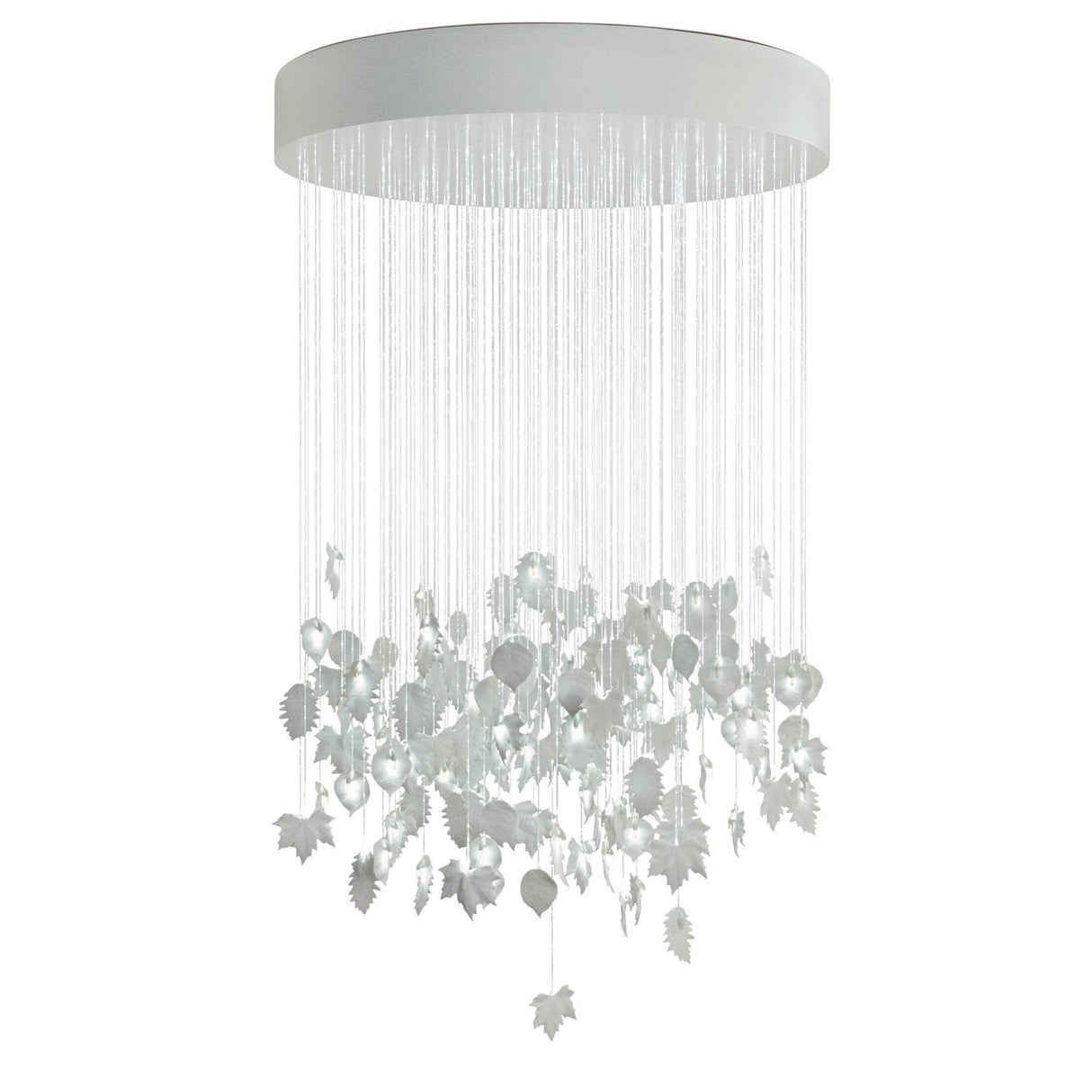 Lampada a sospensione Magic Forest Lladrò in porcellana bianca 210cm