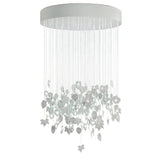 Lampada a sospensione Magic Forest Lladrò in porcellana bianca 210cm