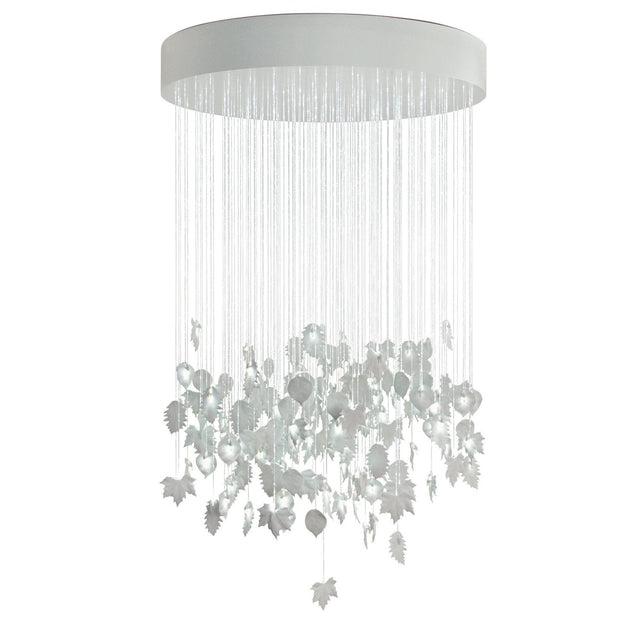 Lampada a sospensione Magic Forest Lladrò in porcellana bianca 210cm