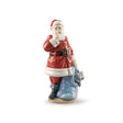 Scultura Babbo Natale Lladrò in porcellana smaltata dettagliata 33x17 cm