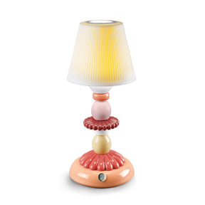 Lampada da tavolo Firefly Lotus Lladrò in porcellana decorata 28x12 cm