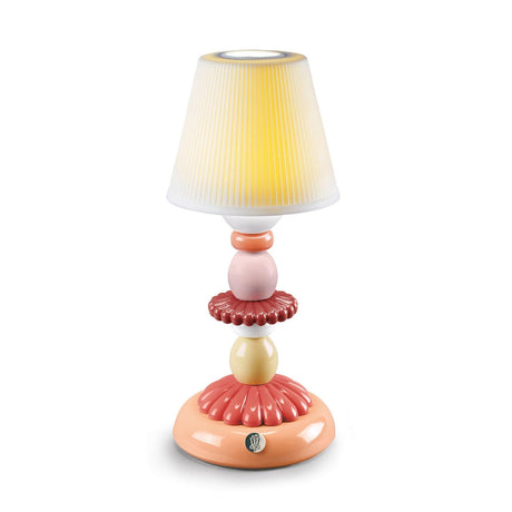 Lampada da tavolo Firefly Lotus Lladrò in porcellana decorata 28x12 cm