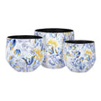 Vaso Iris Palais Royal in metallo bianco con decori oro 23x23 cm