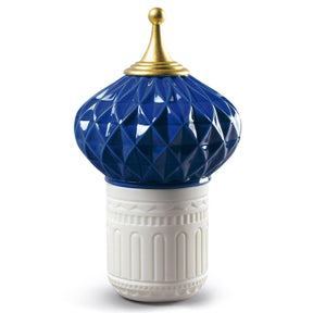 Candela Pinnacolo Azzurro Lladrò in porcellana incisa 13x8 cm
