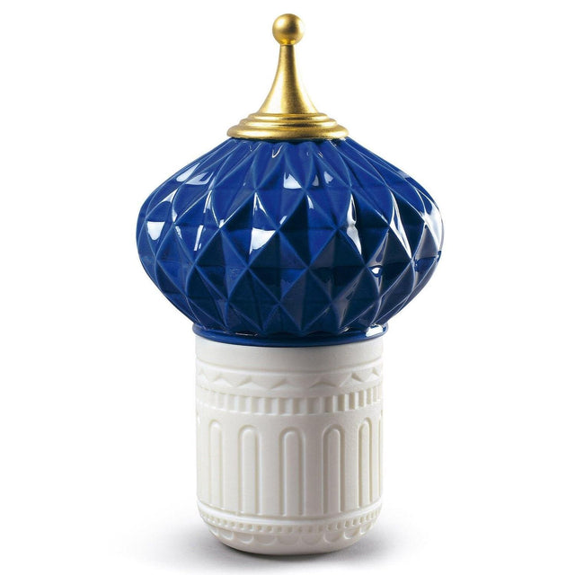 Candela Pinnacolo Azzurro Lladrò in porcellana incisa 13x8 cm