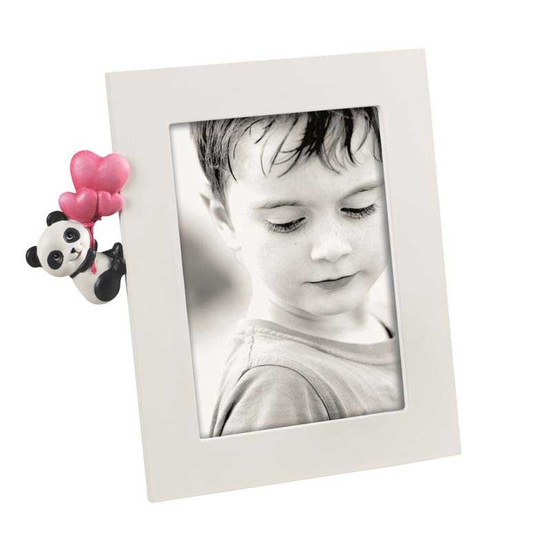 Portafoto bambino Mascagni Casa con panda in rilievo MDF 13x18 cm