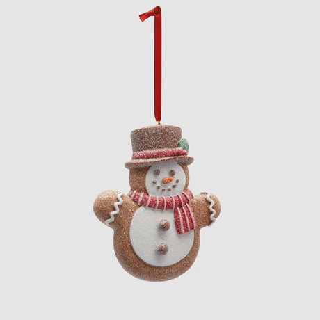 Pupazzo di neve EDG in tessuto decorazione natalizia 12x9 cm