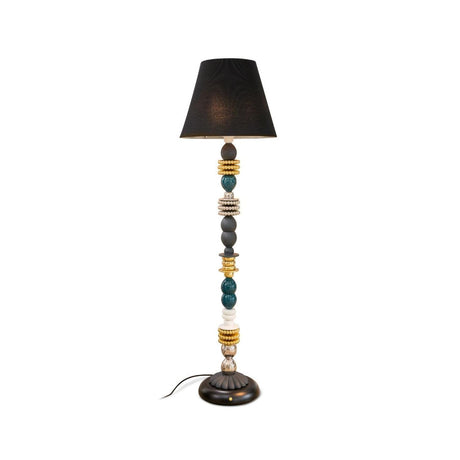 Lampada da terra Firefly Lladrò in porcellana decori metallizzati 159x45 cm