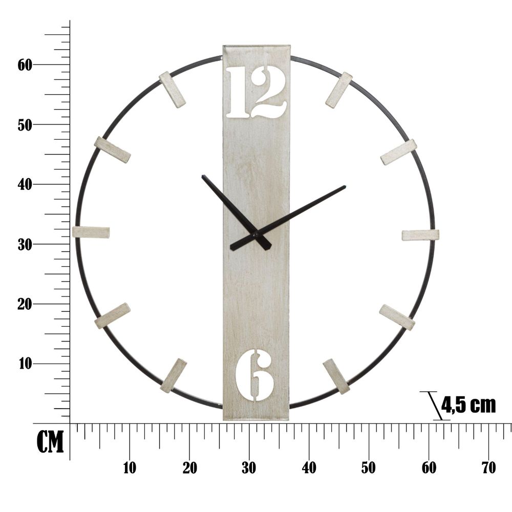MAURO FERRETTI Silvery Wall Clock 61x4.5x63 cm