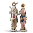 Scultura Rama e Sita Lladrò in porcellana lucida decorata 47x30 cm