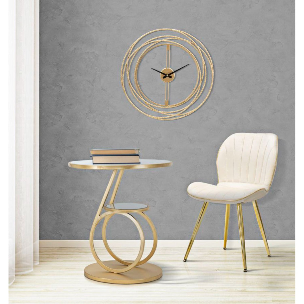 MAURO FERRETTI Gold Strips Wall Clock 50x4 cm