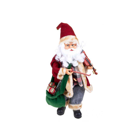 Babbo Natale musicale con violino Bianchi Dino in tessuto 44 cm