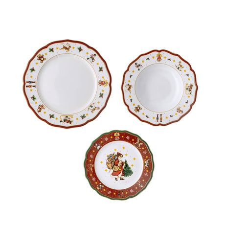 Servizio piatti Happy Wintertime Hutschenreuther in porcellana decorata 18 pz