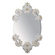 Specchio da parete ovale Lladrò in porcellana finitura oro 92x53 cm