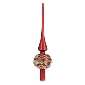 Puntale per albero di Natale Bizzotto in vetro rosso 30 cm