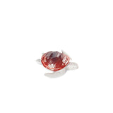 Scultura tartaruga Lladrò in porcellana con incisioni geometriche rosse