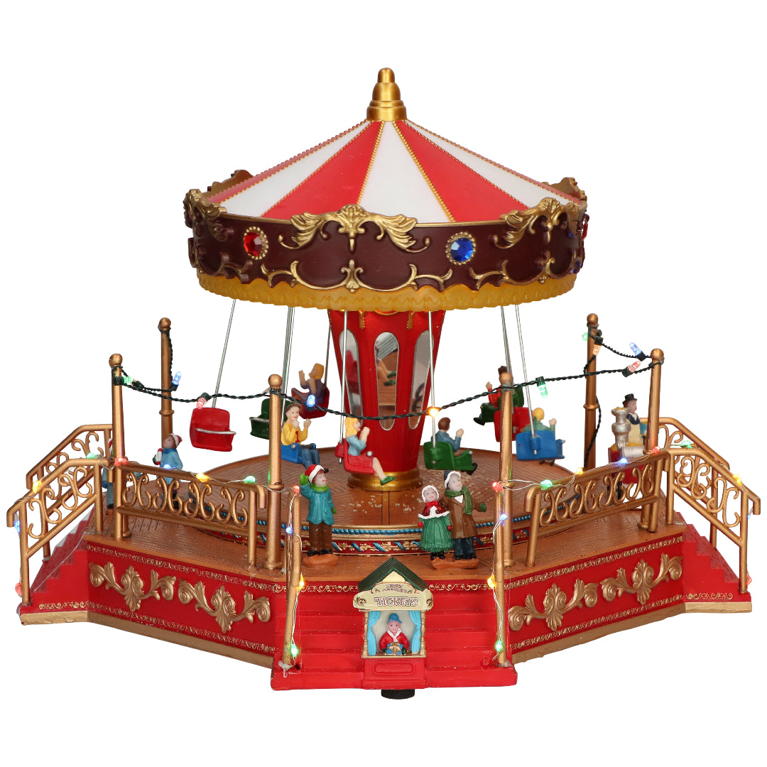 Carosello musicale Timstor in plastica con luci LED 36x29x27 cm