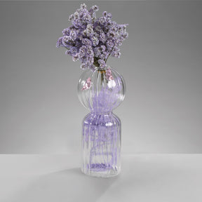 Vaso con uccellini Mascagni Casa in vetro rosa 18,5x8 cm