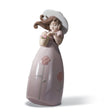 Statuetta Bimba con Fiori Lladrò in porcellana lucida 18x8 cm