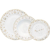 Servizio piatti Christmas Lights Easy Life in porcellana con decori oro 18 pezzi