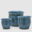 Vaso porta piante EDG in ceramica azzurra 24x30 cm