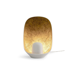 Lampada da tavolo Mirage Lladrò in porcellana bianca e oro 36x27 cm